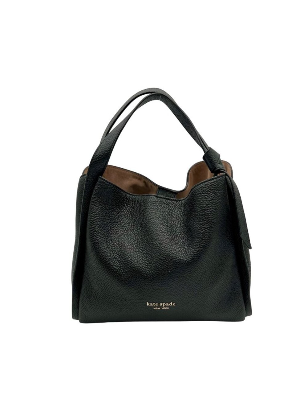 Kate Spade Pebbled Leather Black Knott Medium Tote Bag